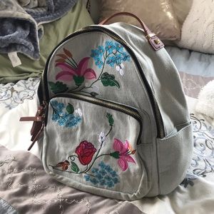 Denim Flower Backpack